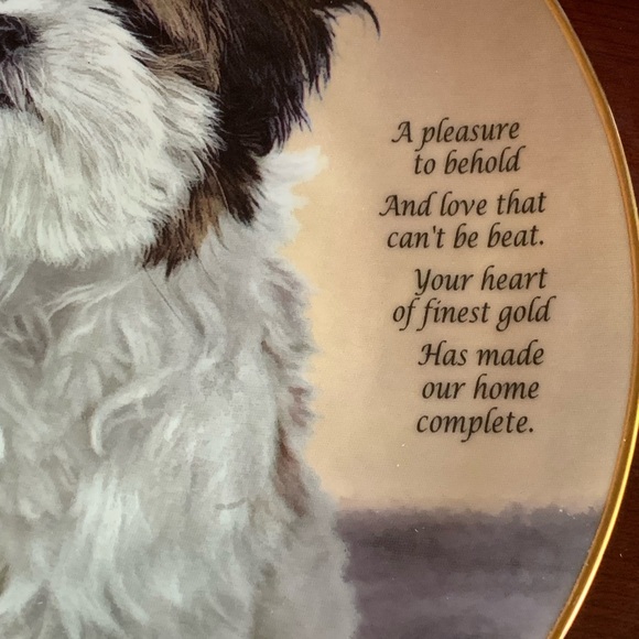 Cherished Shih Tzus HEART OF GOLD Plate Dog Puppy Danbury Mint Tzu Charming! - Picture 4 of 8